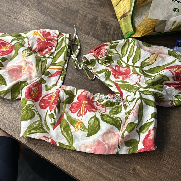 Reformation Jonas in Kauai Linen Puff Sleeves Floral Print - Picture 3 of 3